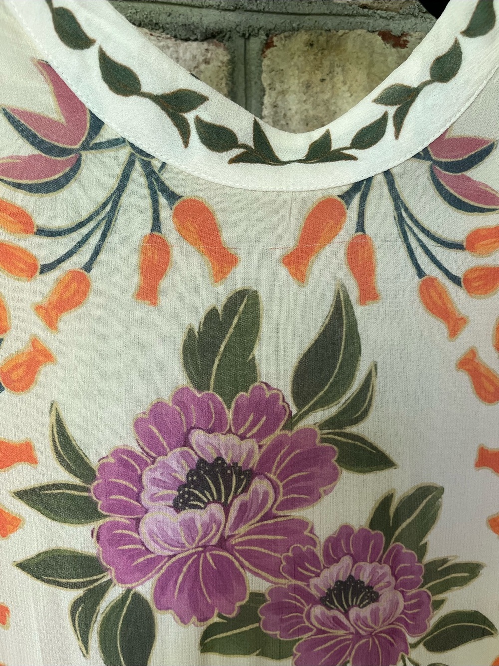 FARM Rio Cream Maxi Dress with Pink & Orange Floral Embroidery - Picture 6 of 8